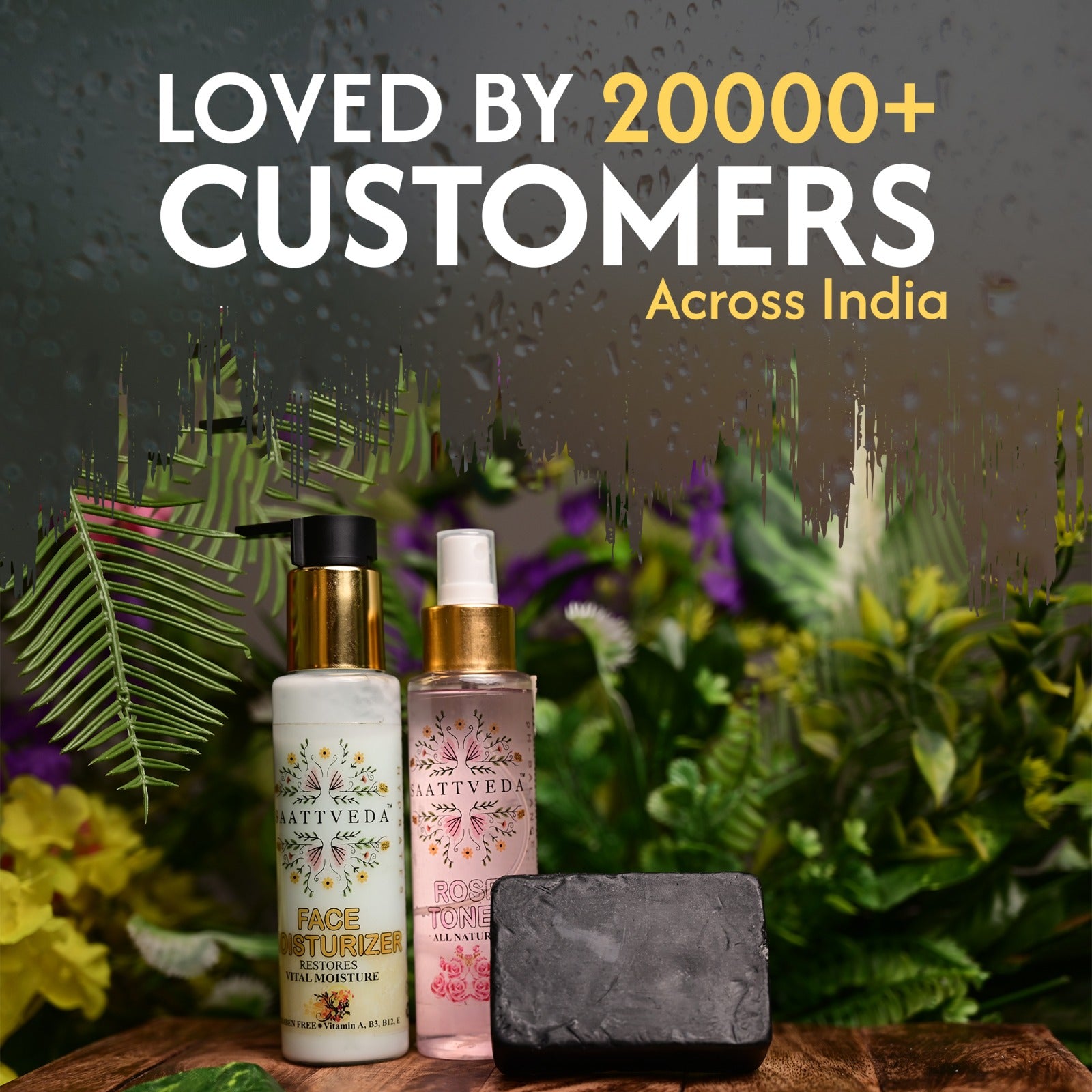 Monsoon Shield Combo: Charcoal Soap, Rose Toner, and Face/Body Moisturizer